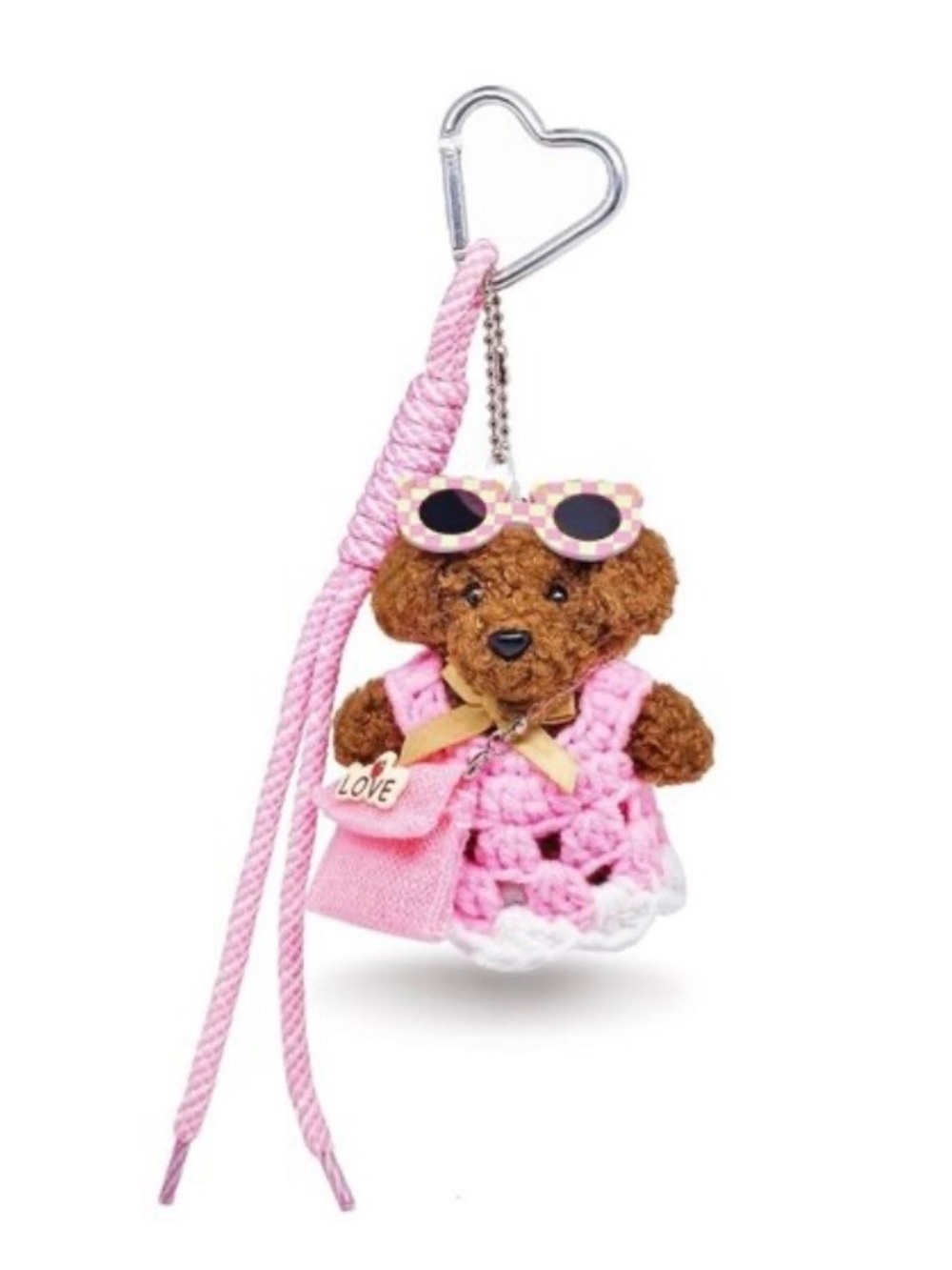 $38.00- Pink Plush Teddy Bear Bag Charm Keychain